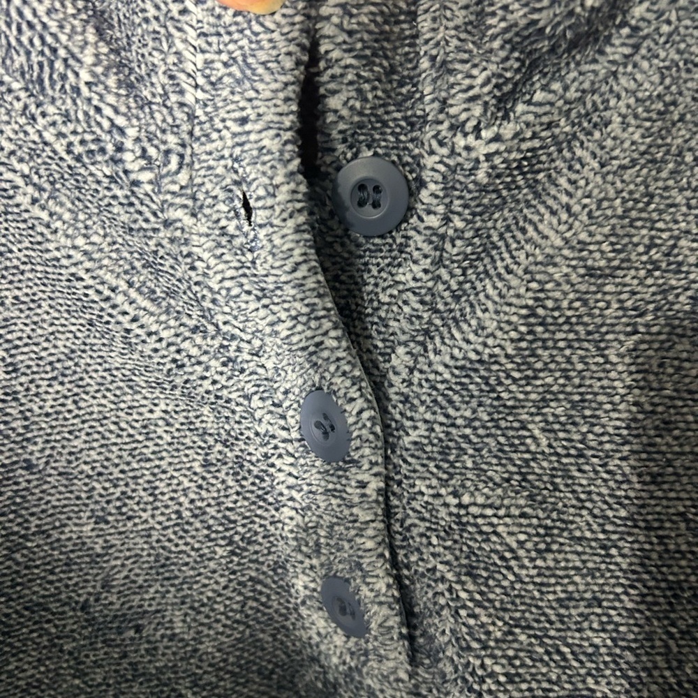 Eddie Bauer Women's 1/4 Button Soft Fleece Pullover heathered blue size Large - Picture 4 of 11